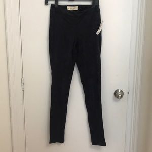 Black suede leggings